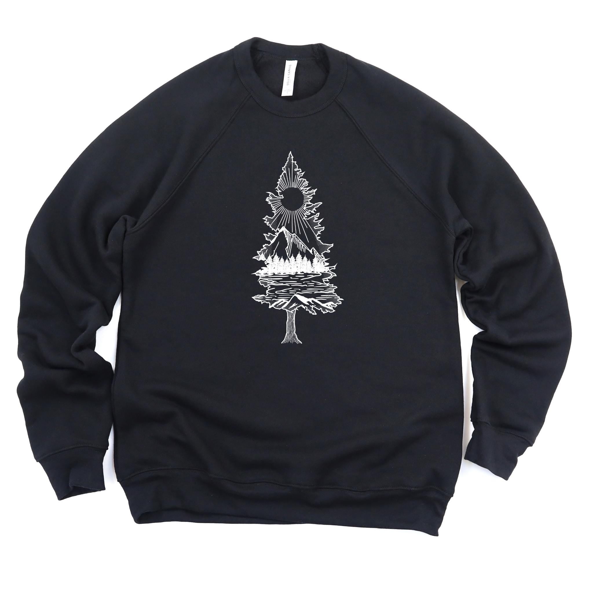 WHOLESALE Pine Tree Nature Scene Hoodie | Soft Sweatshirt 034-Sweatshirts-208 Tees Wholesale, Idaho
