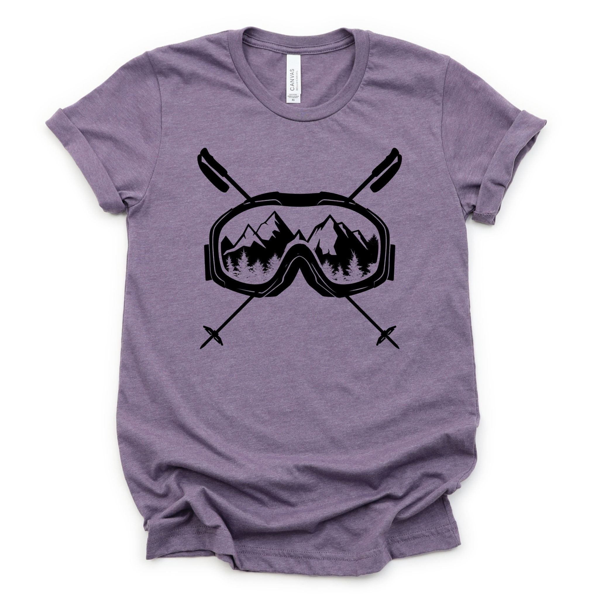 Ski Goggles Mountain View Graphic Tee Long Sleeve 030-Graphic Tees-208 Tees Wholesale, Idaho