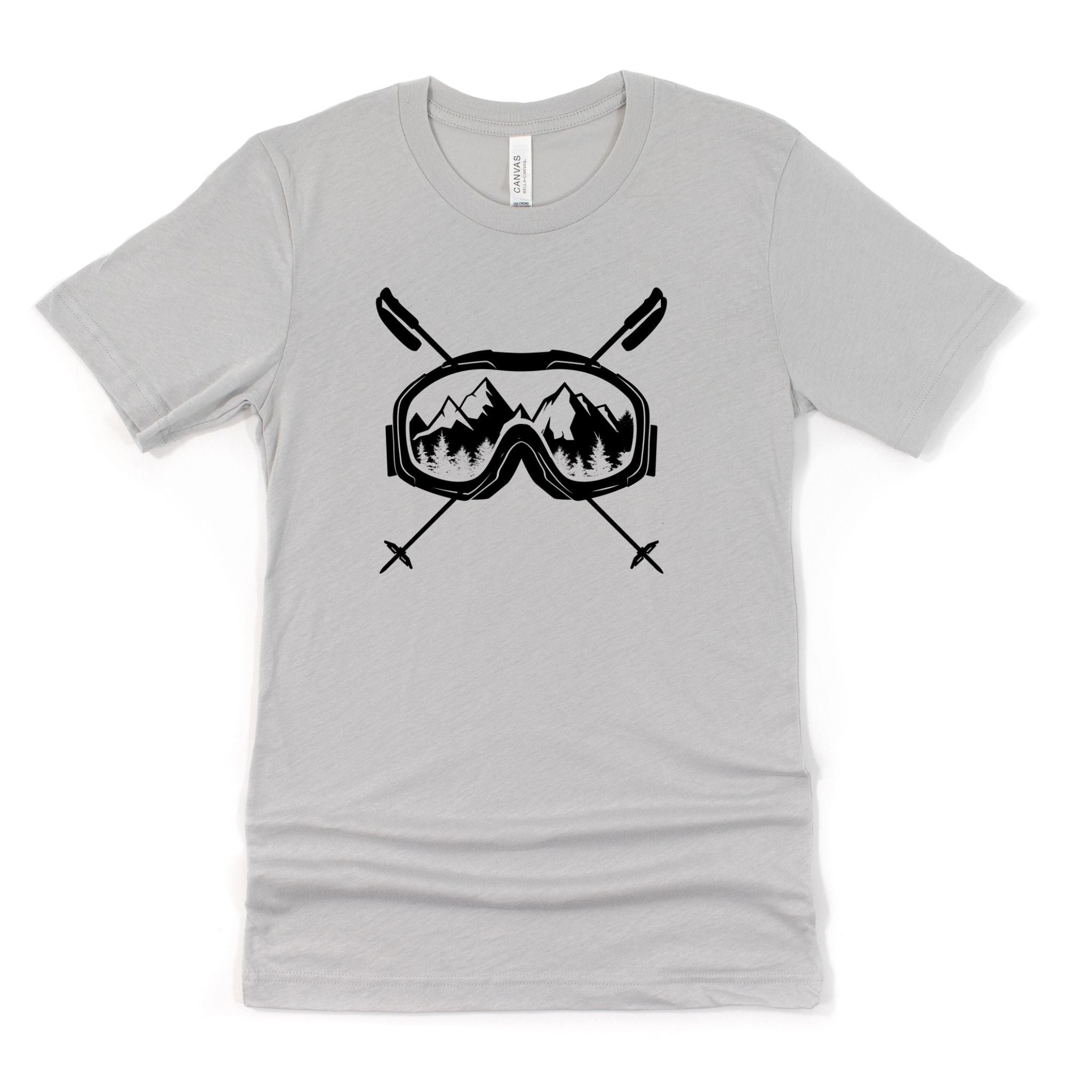 Ski Goggles Mountain View Graphic Tee Long Sleeve 030-Graphic Tees-208 Tees Wholesale, Idaho