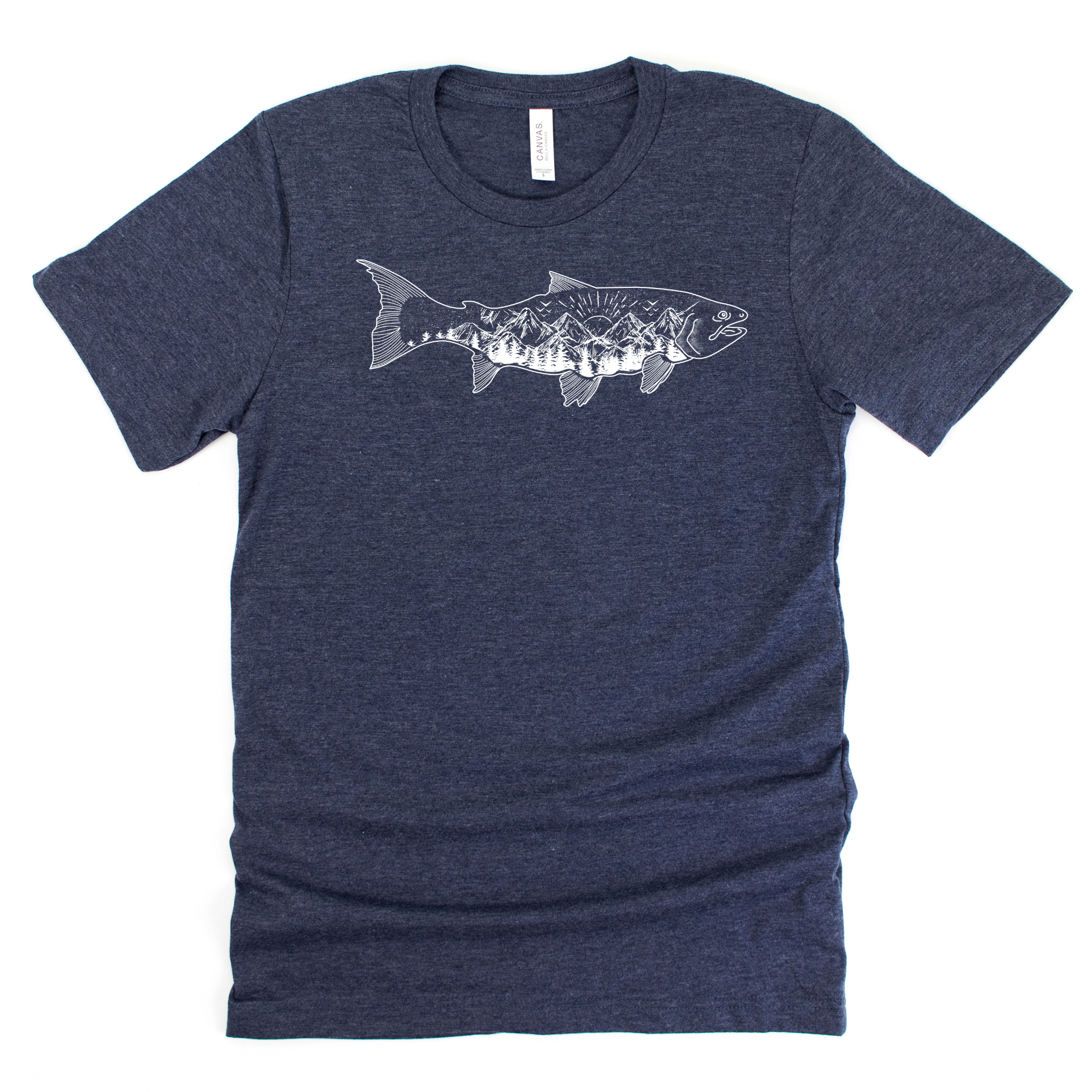 Mountain Fish Graphic Tee 018-Graphic Tees-208 Tees Wholesale, Idaho