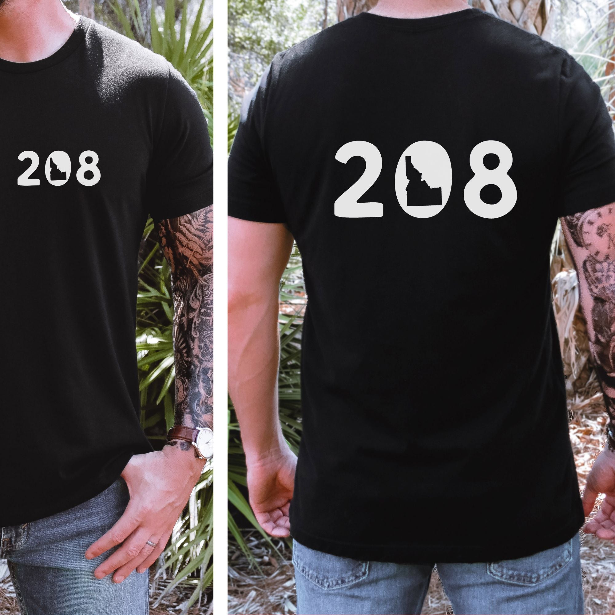 208 Idaho Area Code Pocket Logo Graphic Tee 208-Graphic Tees-208 Tees Wholesale, Idaho