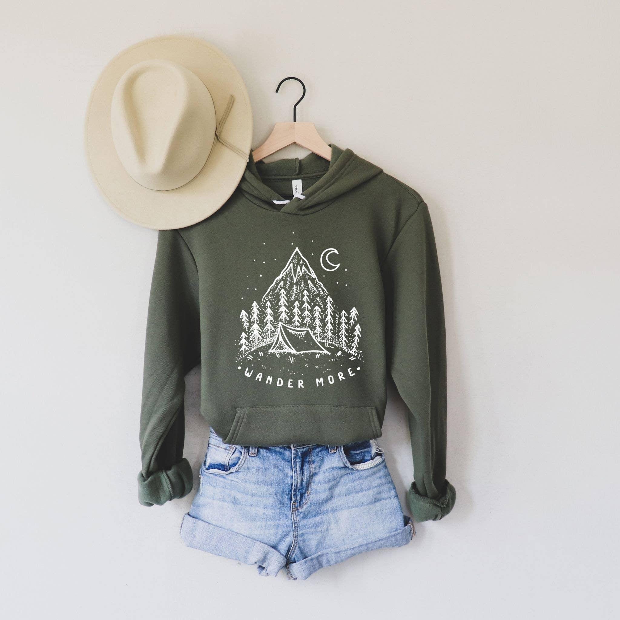 WHOLESALE Wander More Crewneck Sweatshirt | Outdoors Hoodie 068-Sweatshirts-208 Tees Wholesale, Idaho