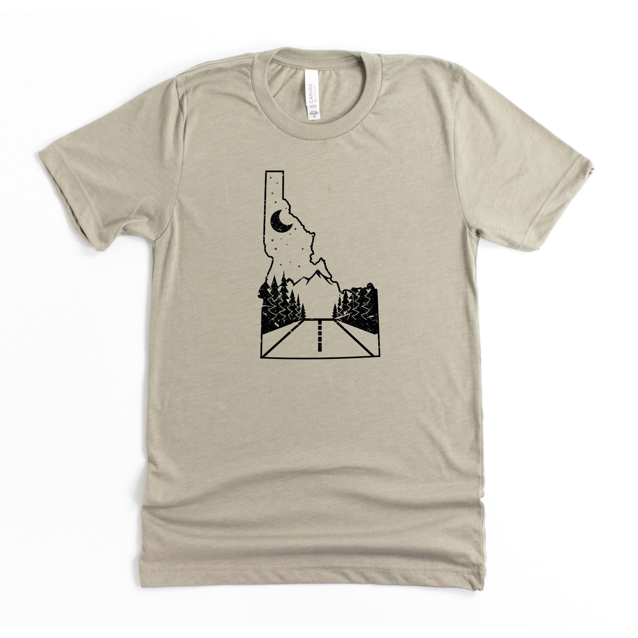 Idaho State Road Mountain Graphic Tee Long Sleeve 019-Graphic Tees-208 Tees Wholesale, Idaho