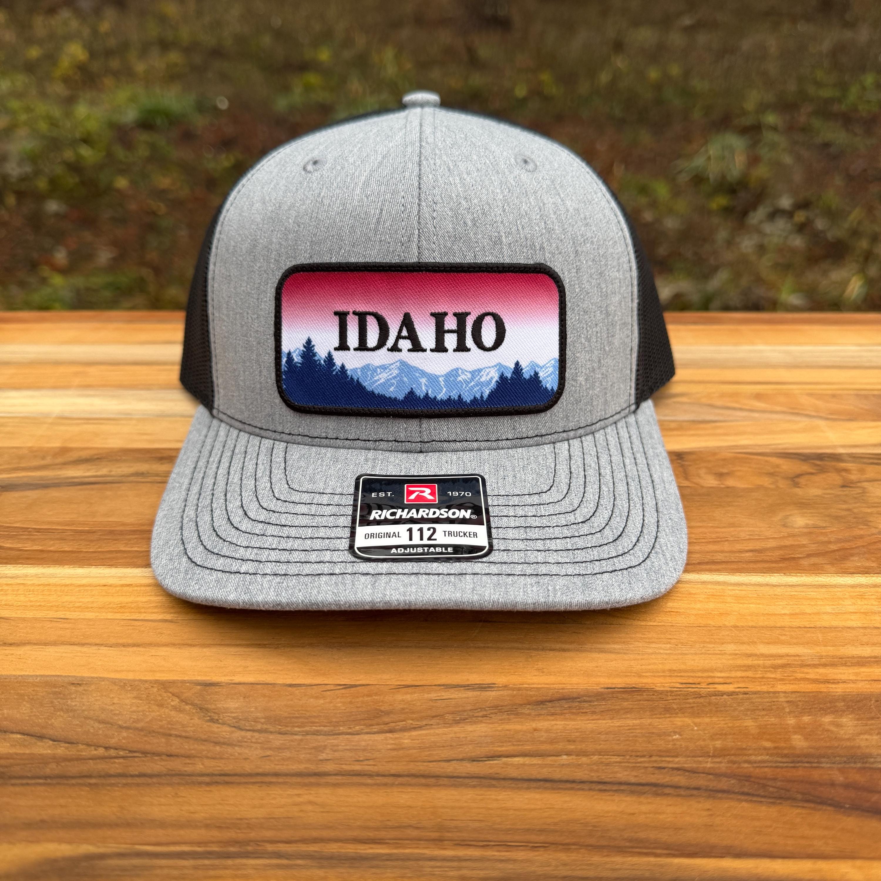 Idaho License Plate Hat: Leather Patch and Mesh (Snapback Adjustable)-208 Tees Wholesale, Idaho