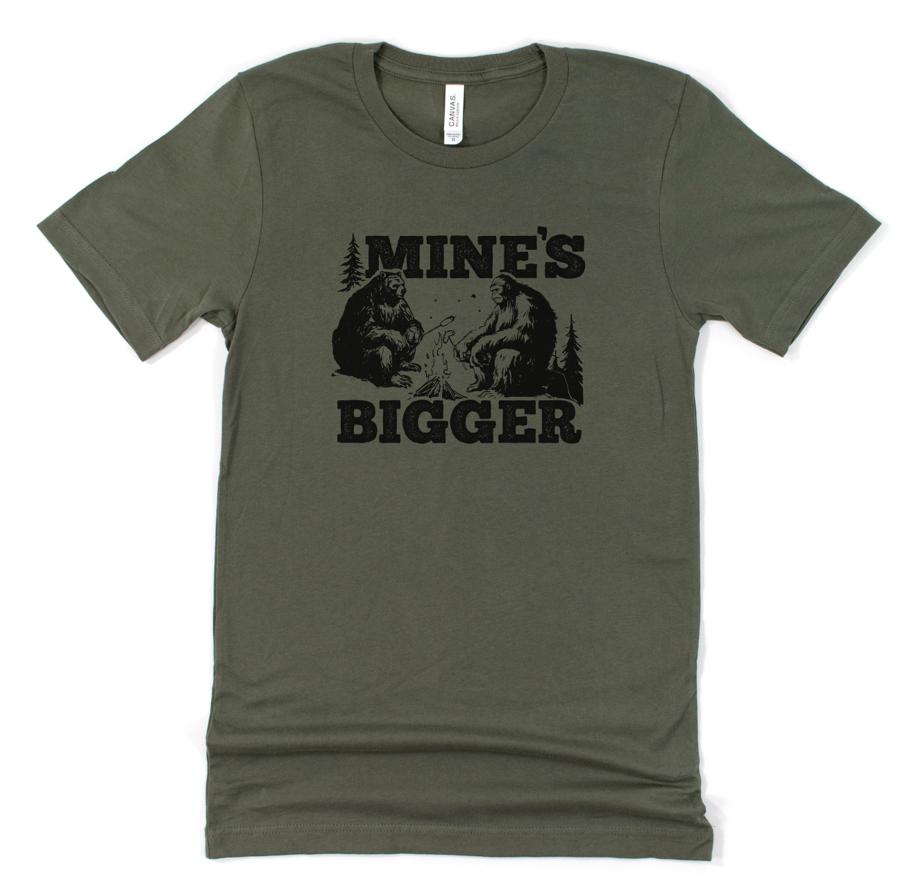 Mine’s Bigger Bear & Bigfoot Graphic Tee Long Sleeve 291-Graphic Tees-208 Tees Wholesale, Idaho