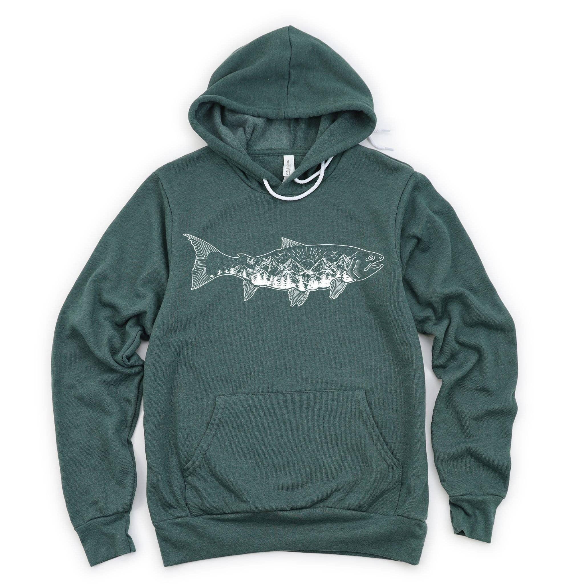 WHOLESALE Nature Fish Hoodie Sweatshirt | Crewneck 018-Sweatshirts-208 Tees Wholesale, Idaho
