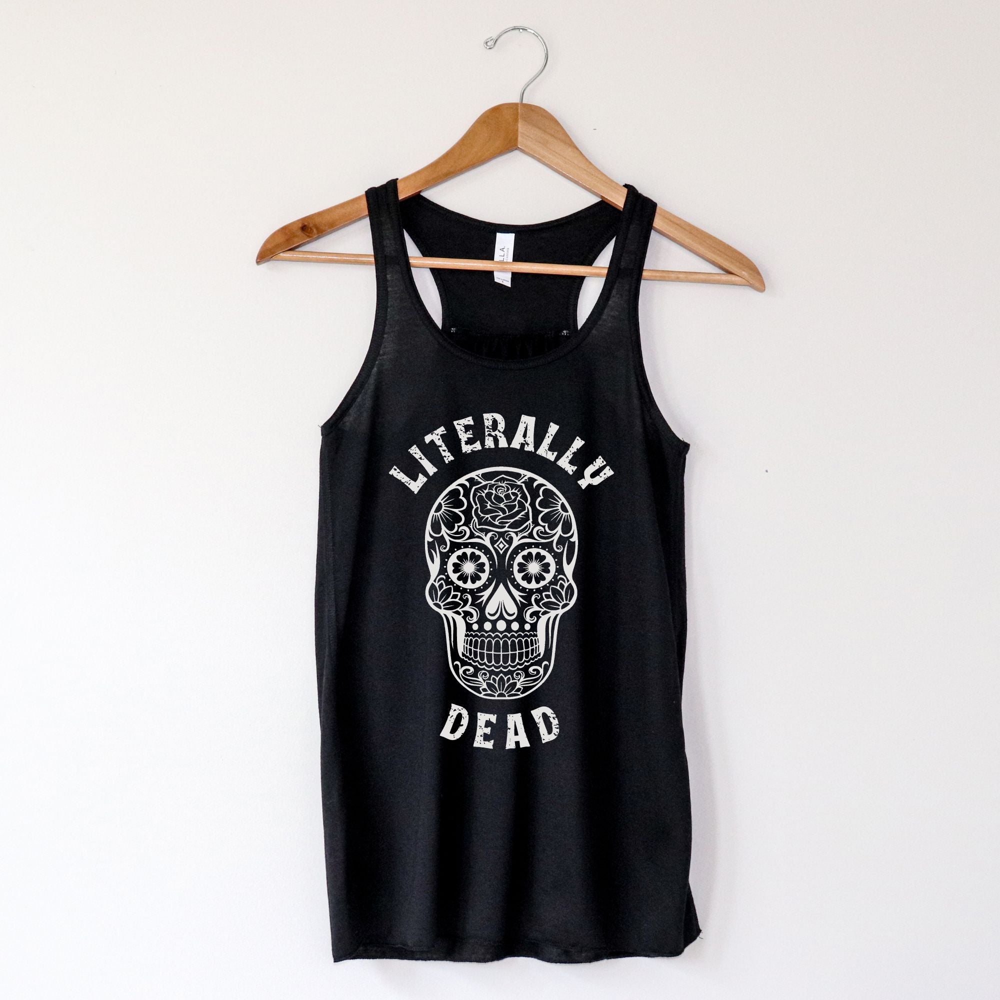 Literally Dead Sugar Skull Tank Top 158-Tank Tops-208 Tees Wholesale, Idaho