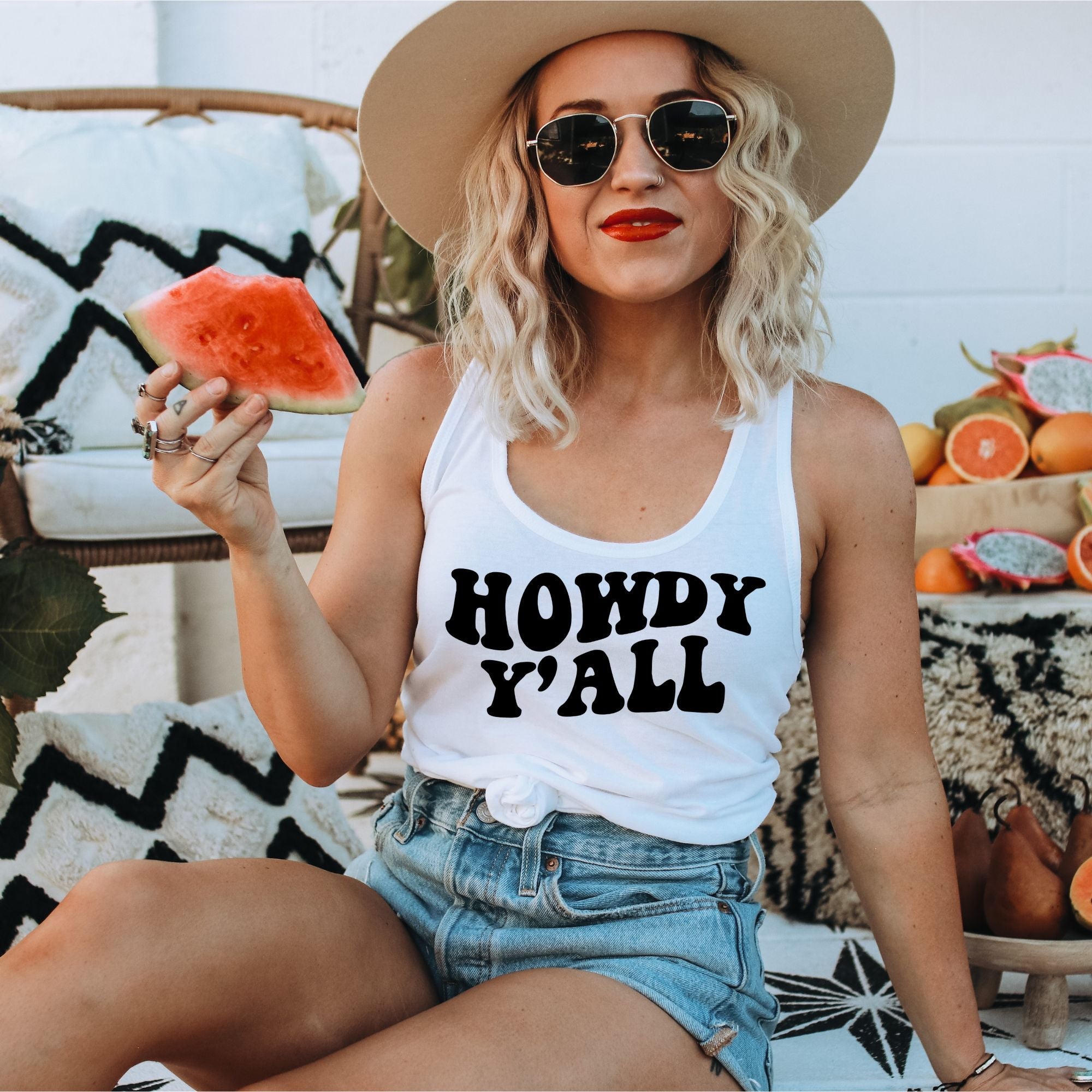 Howdy Ya'll Tank Top-Tank Tops-208 Tees Wholesale, Idaho