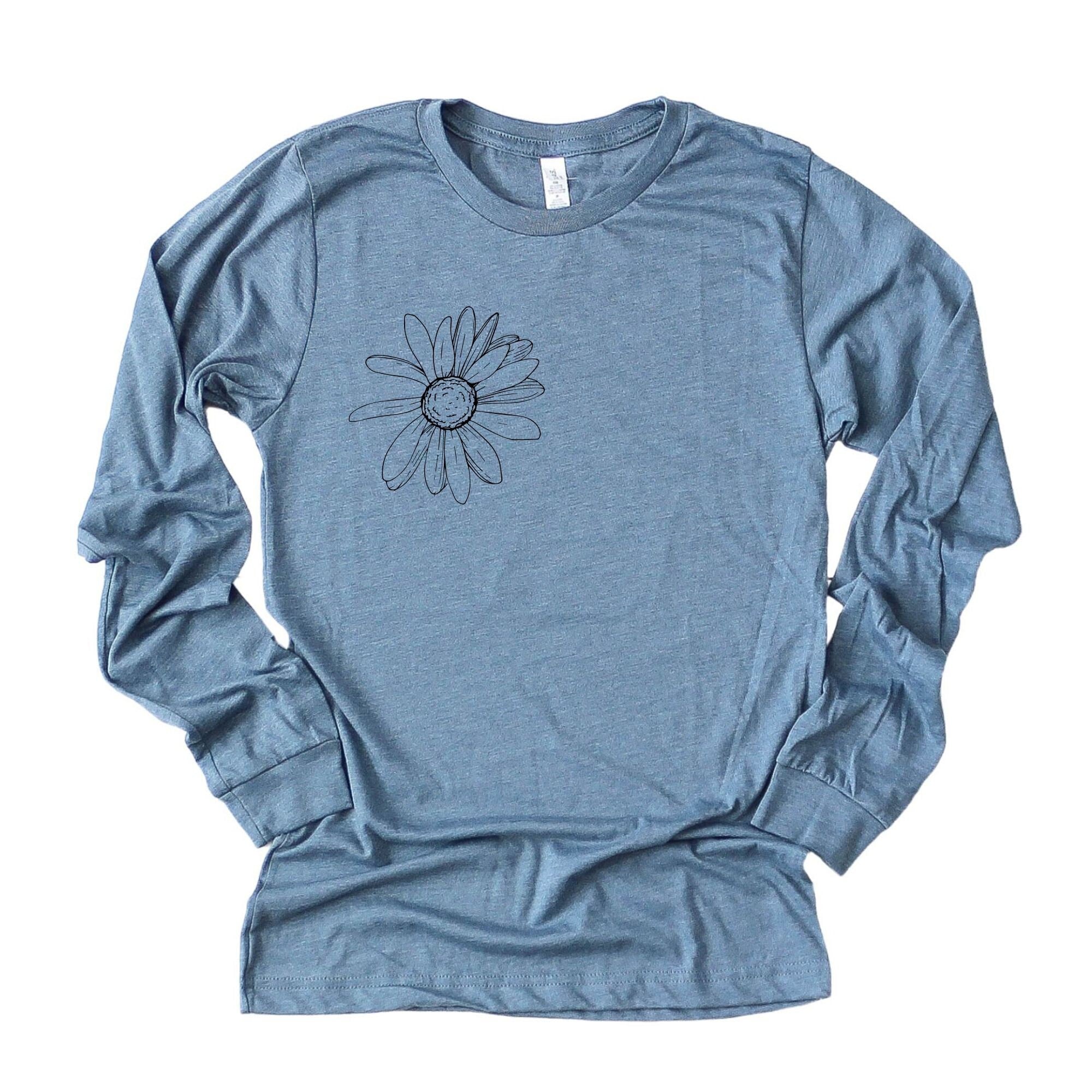 Daisy Flower Shirt, Shirts for Women, Womens Shirts, Graphic Tee, Plant T Shirt, Travel Shirt, Nature TShirt, Wildflower , Gift for Her *UNISEX FIT*-Long Sleeves-208 Tees Wholesale, Idaho