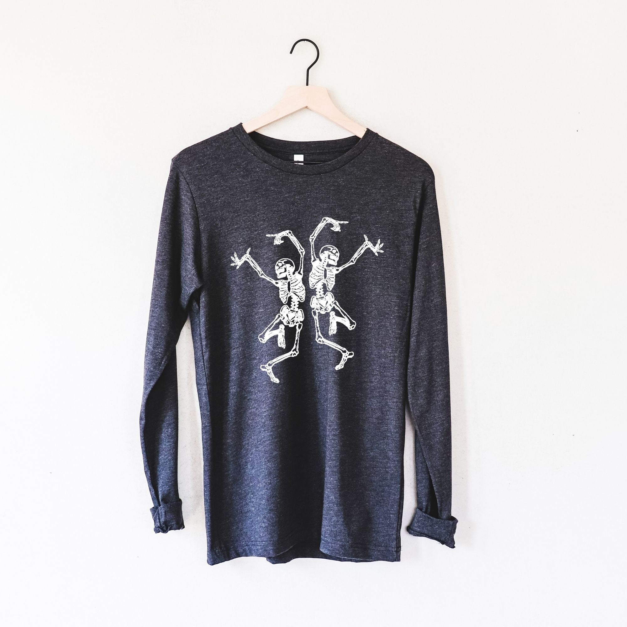 Dancing Skeletons Long Sleeve *UNISEX FIT*-Long Sleeves-208 Tees Wholesale, Idaho