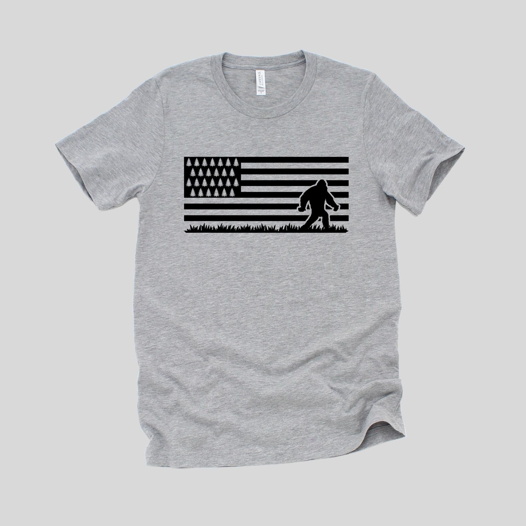 Patriotic Bigfoot TShirt for Men *UNISEX FIT*-Graphic Tees-208 Tees Wholesale, Idaho