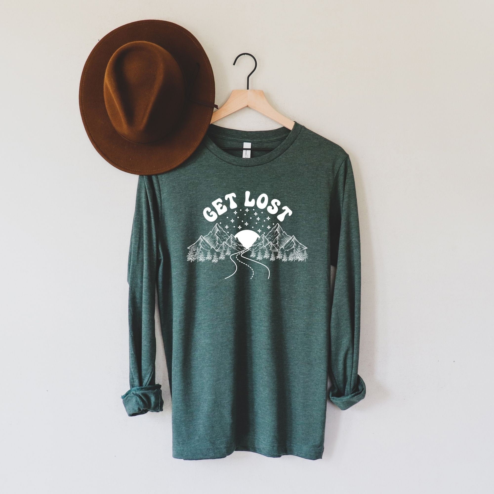Cute Long Sleeve Shirt, Forest Nature, Camping, Mountains, Wanderlust Shirt, Nature Clothing, Hiking Shirt, Nature Lover Shirt, Roadtrip *UNISEX FIT*-Long Sleeves-208 Tees Wholesale, Idaho
