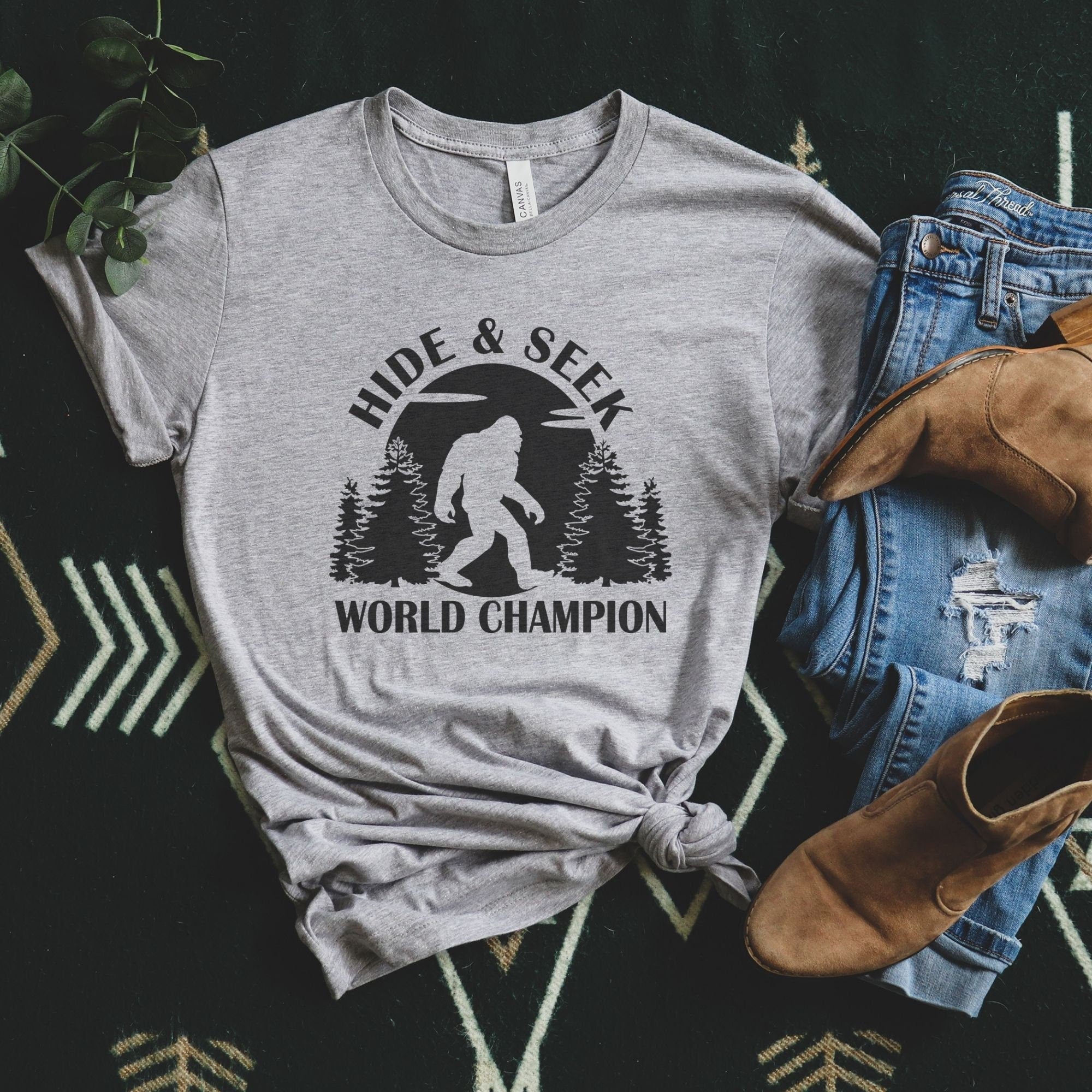 Bigfoot Shirt - Hide and Seek World Champion Funny Shirt *UNISEX FIT*-208 Tees Wholesale, Idaho