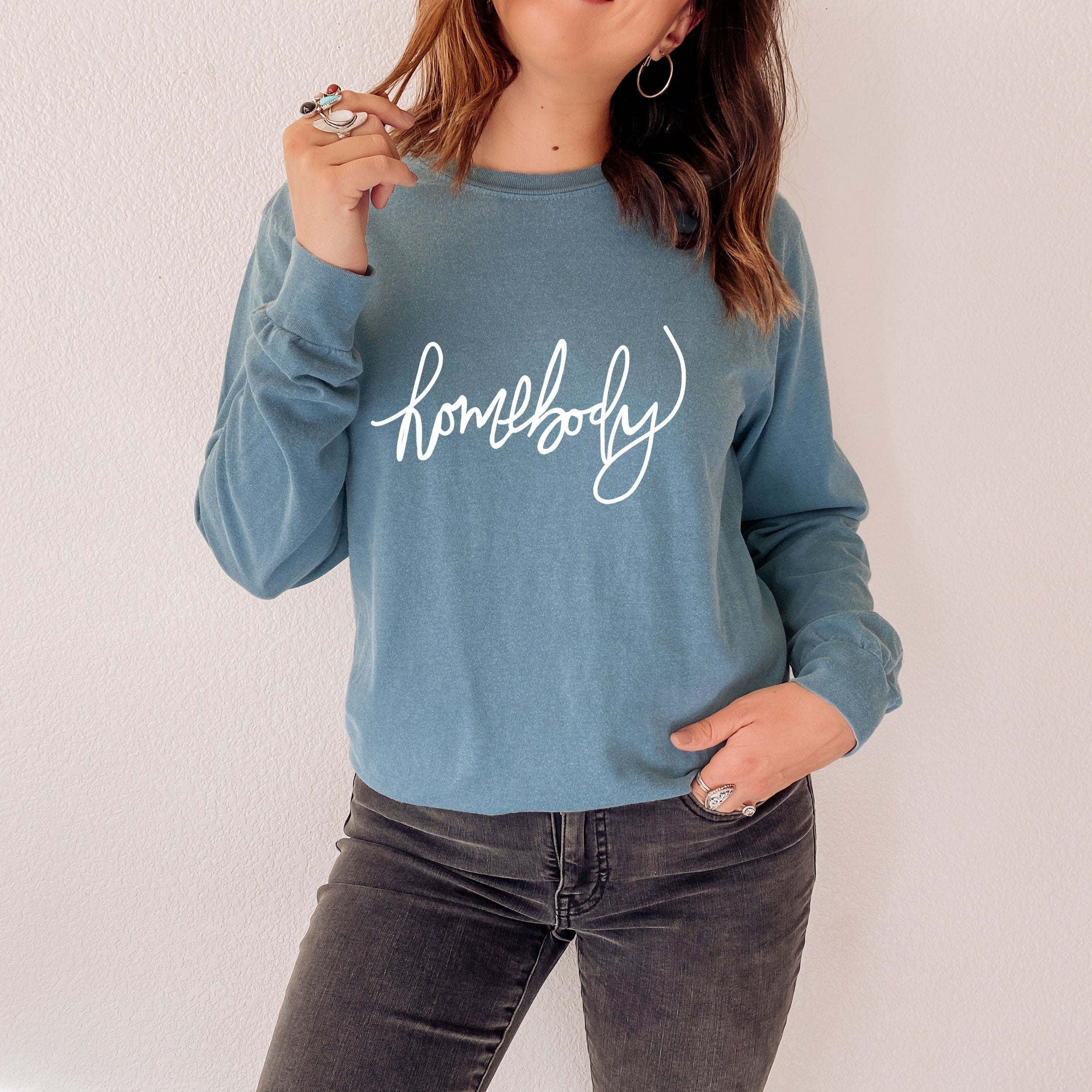 Homebody Long Sleeve Shirt, Comfy Long Sleeve, Cozy Shirt, Indoorsy, Introvert *UNISEX FIT*-Long Sleeves-208 Tees Wholesale, Idaho