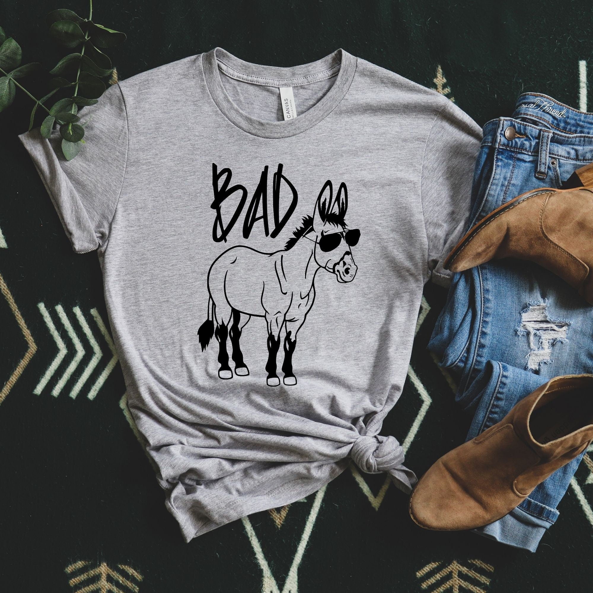 Funny Badass Donkey TShirt *UNISEX FIT*-Womens Tees-208 Tees Wholesale, Idaho