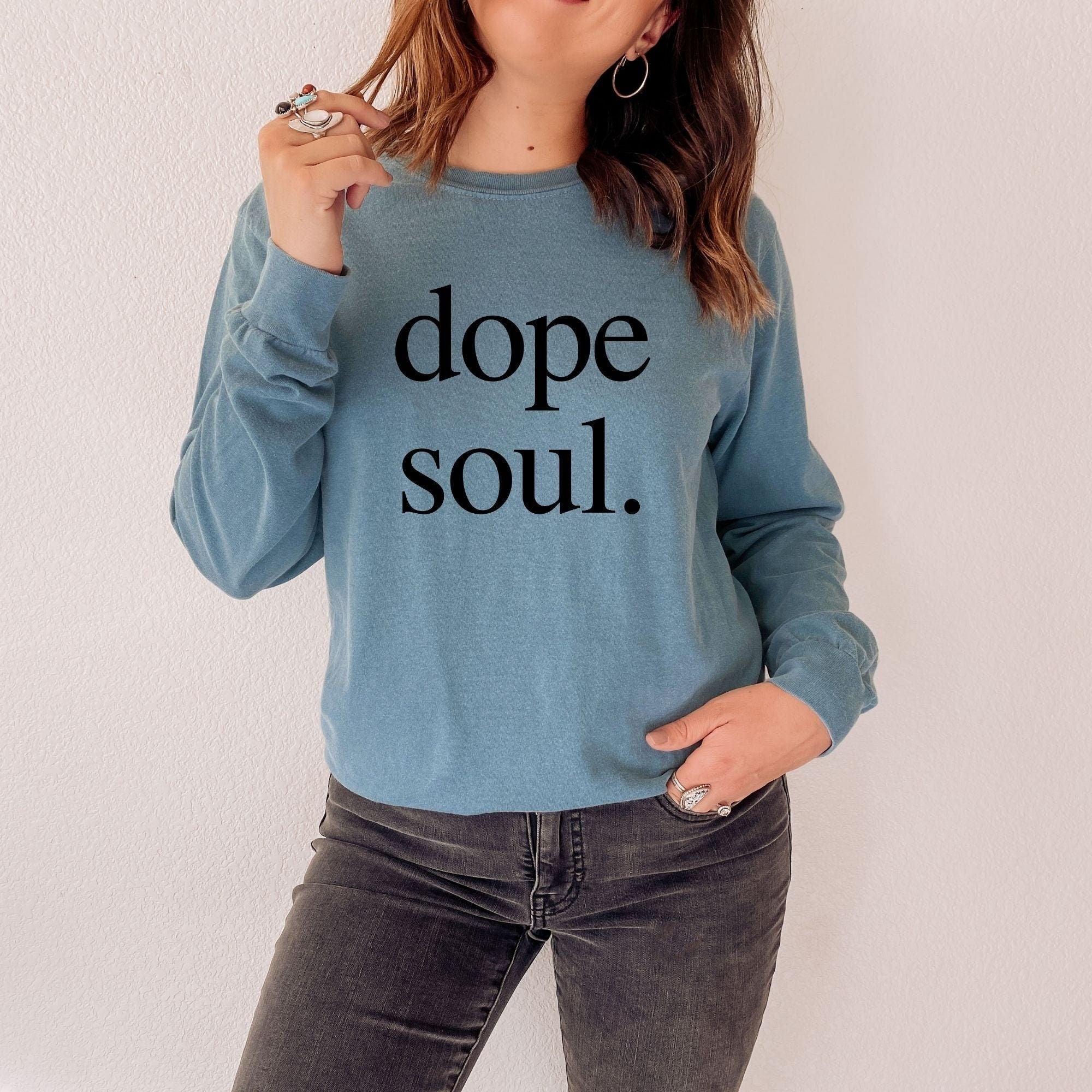 Womens Shirts, Long Sleeve Shirt, Womens Long Sleeve Shirts, Graphic Tees, Dope Soul *UNISEX FIT*-Long Sleeves-208 Tees Wholesale, Idaho