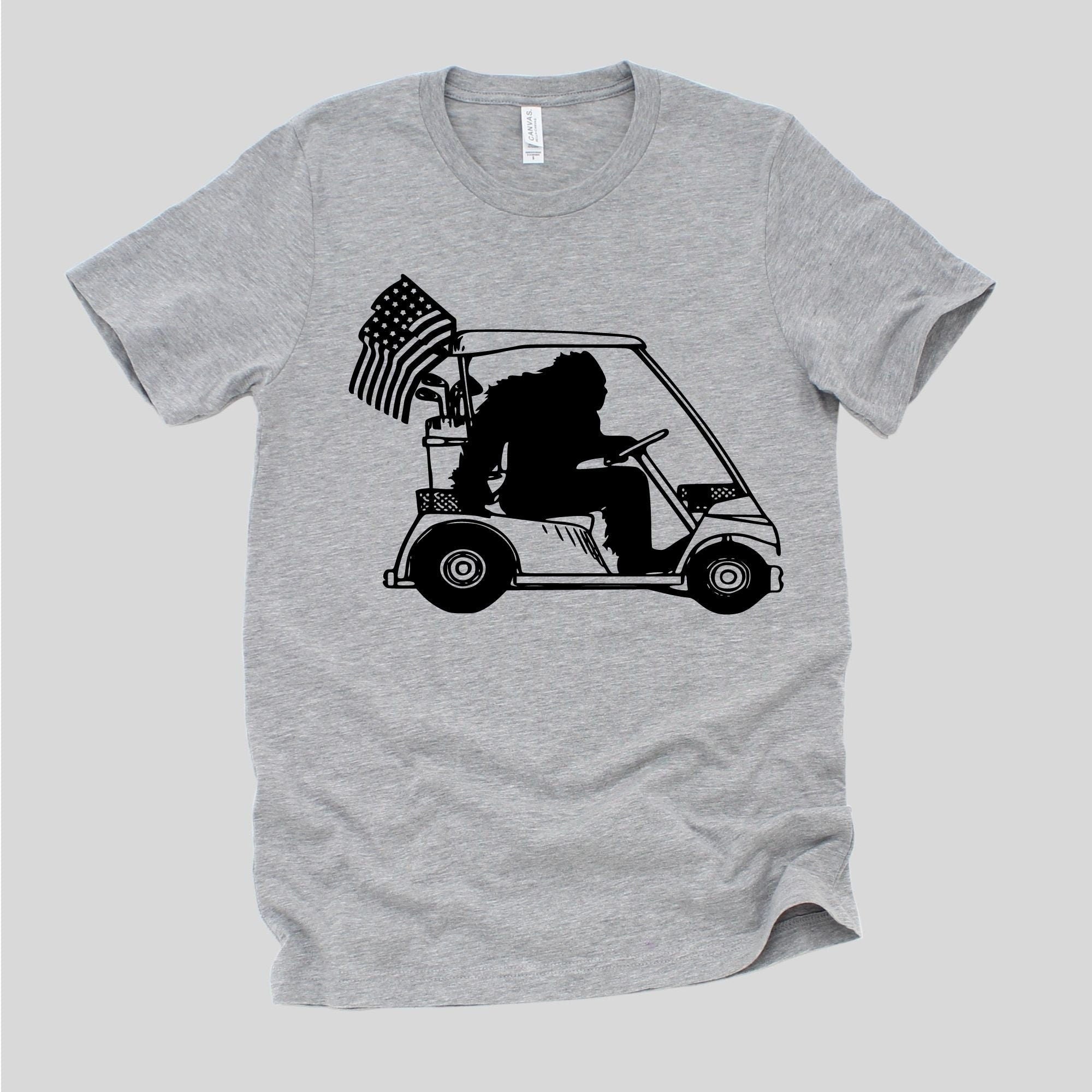 Bigfoot Golf Cart Funny Tshirt *UNISEX FIT*-208 Tees Wholesale, Idaho