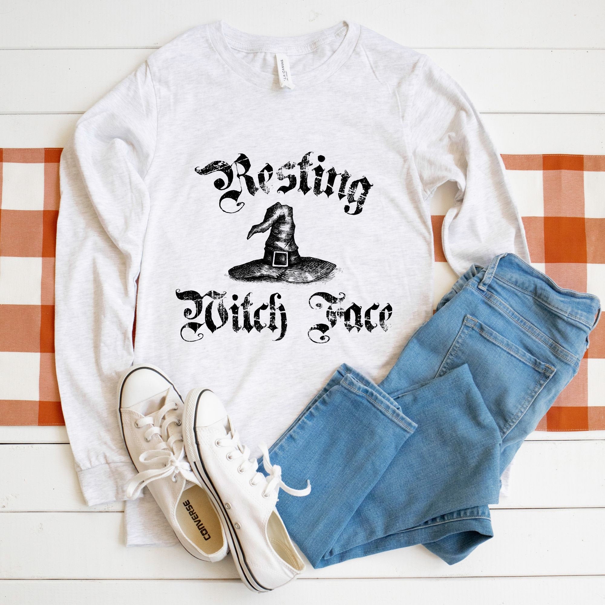 Resting Witch Face Long Sleeve *UNISEX FIT*-Long Sleeves-208 Tees Wholesale, Idaho