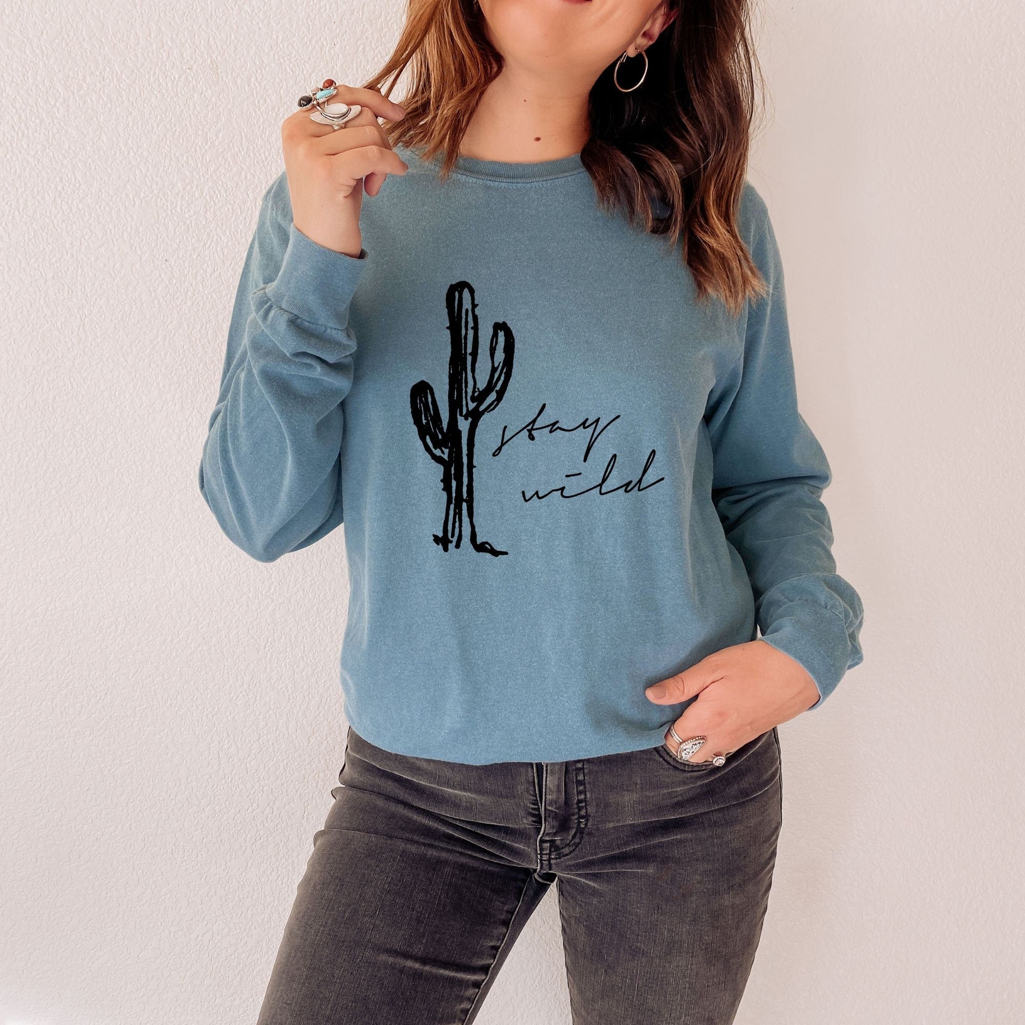 Desert Sun Long Sleeve Shirt, Cute Desert Long Sleeve Shirt, Long Sleeve Shirts for Women, Wanderlust Shirt, Gift for Her, Gift for Wife *UNISEX FIT*-Long Sleeves-208 Tees Wholesale, Idaho