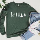 Cute Christmas Tree Shirt, Santa Shirt, Plaid Christmas Shirt, Funny XMas Shirt, Holiday T Shirt, Graphic Tees, Christmas Party Shirt Women *UNISEX FIT*-Long Sleeves-208 Tees Wholesale, Idaho