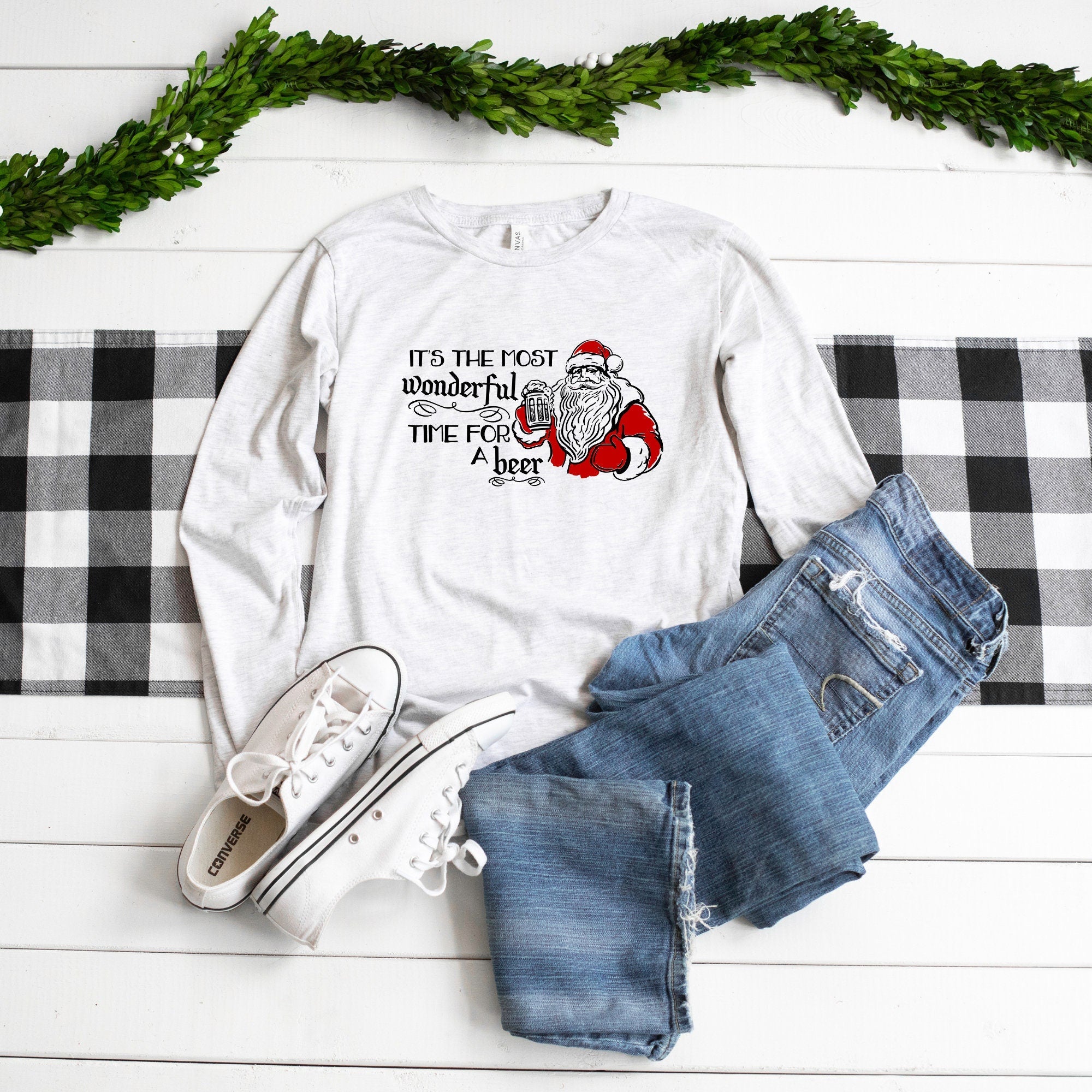 Funny Christmas Shirt, Santa Shirt, Drinking Christmas Shirt, Funny XMas Shirt, Holiday T Shirt, Graphic Tees, Christmas Party Shirt Women *UNISEX FIT*-Long Sleeves-208 Tees Wholesale, Idaho