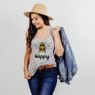 Bee Happy Tank Top-Tank Tops-208 Tees Wholesale, Idaho