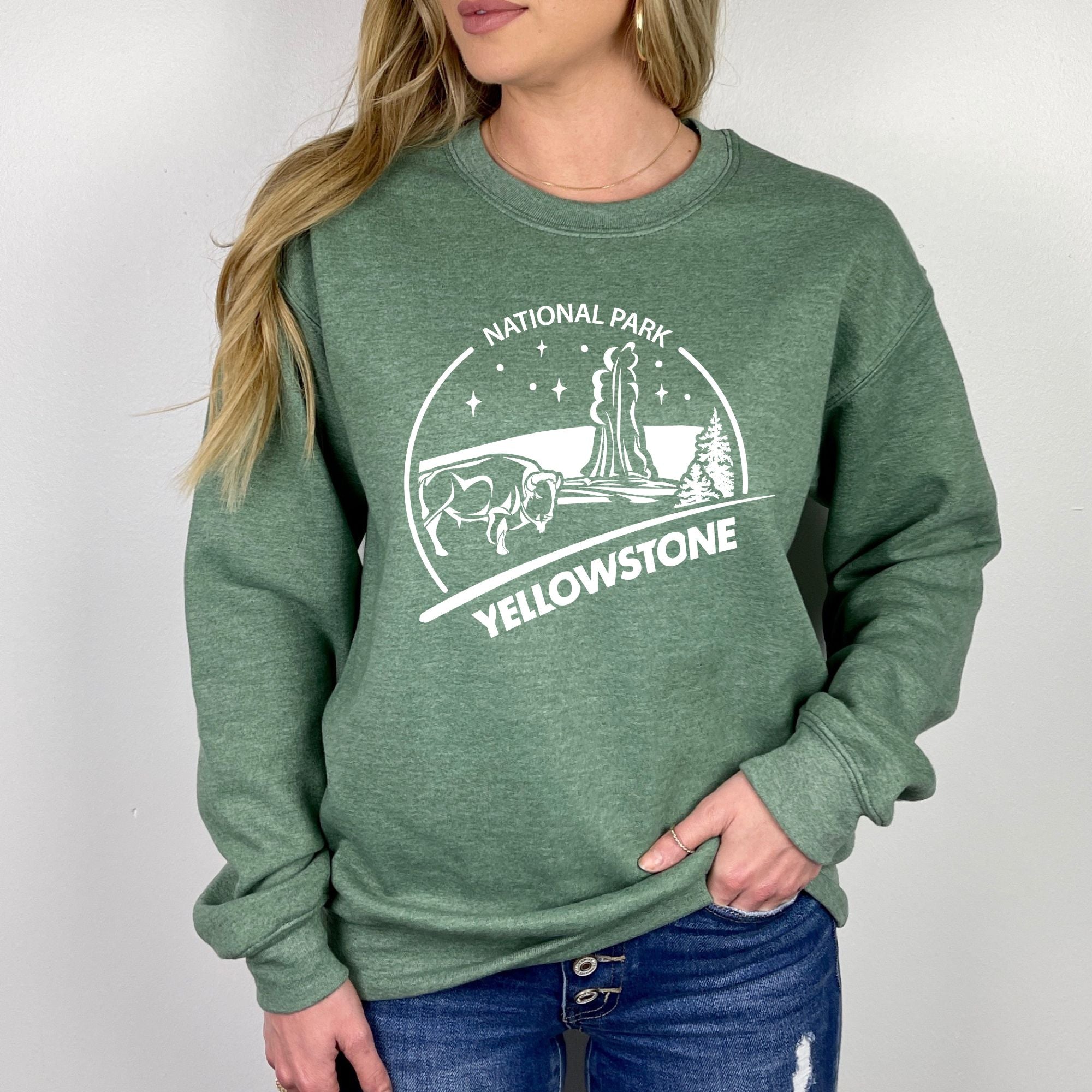 Yellowstone National Park Sweatshirt *UNISEX FIT*-Sweatshirts-208 Tees Wholesale, Idaho