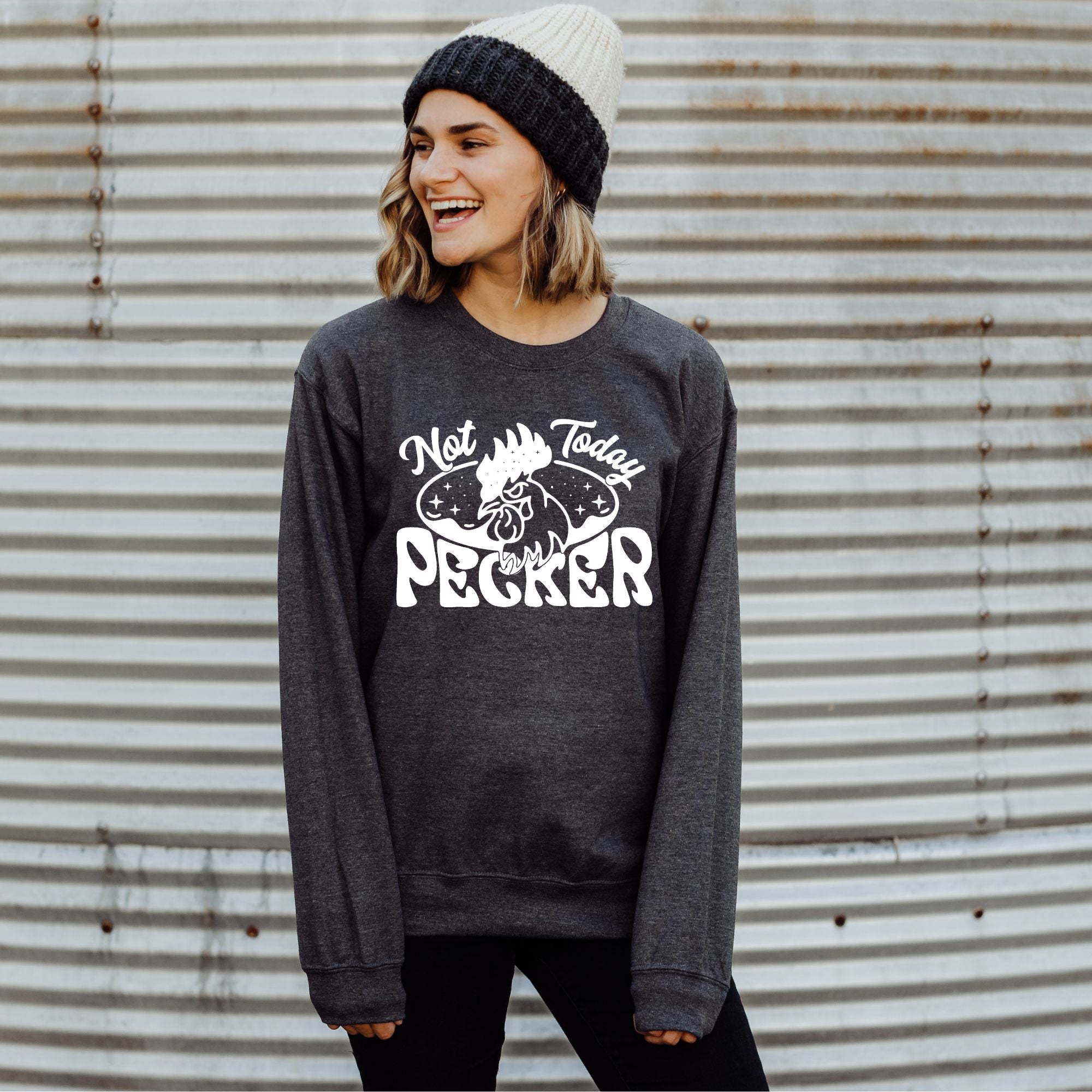 Not Today Pecker Sweatshirt - Hoodie or Crewneck for Nature Lover *UNISEX FIT*-Sweatshirts-208 Tees Wholesale, Idaho