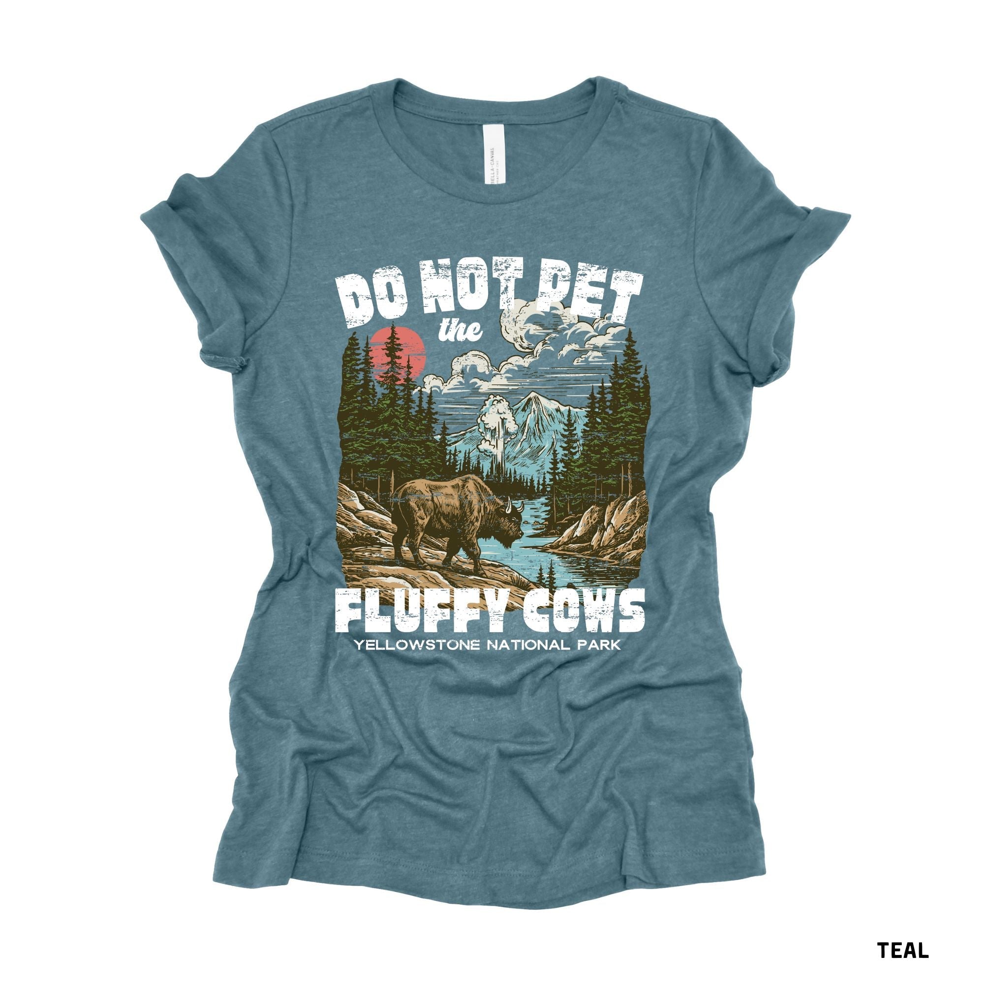 Do Not Pet The Fluffy Cows Yellostone Graphic Tee *UNISEX FIT*-208 Tees Wholesale, Idaho